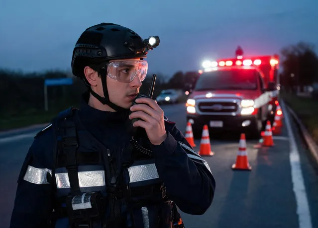 First responder with tactical safety eyewear