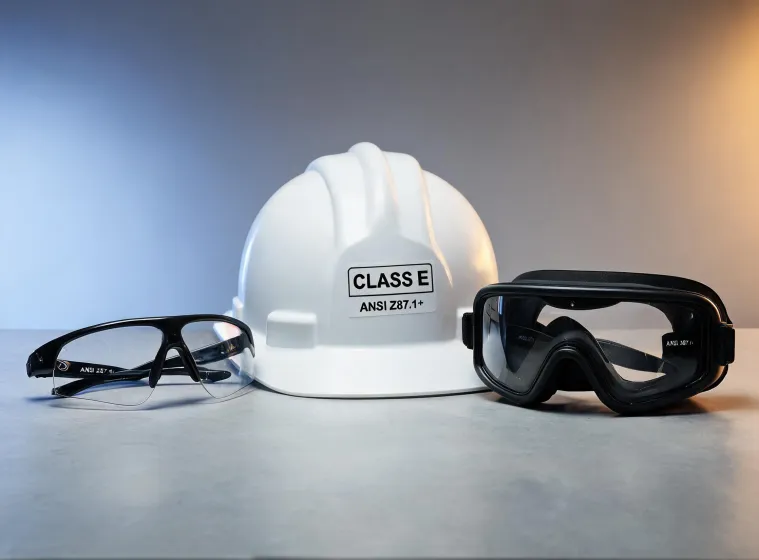Safety eyewear and hard hat product grouping